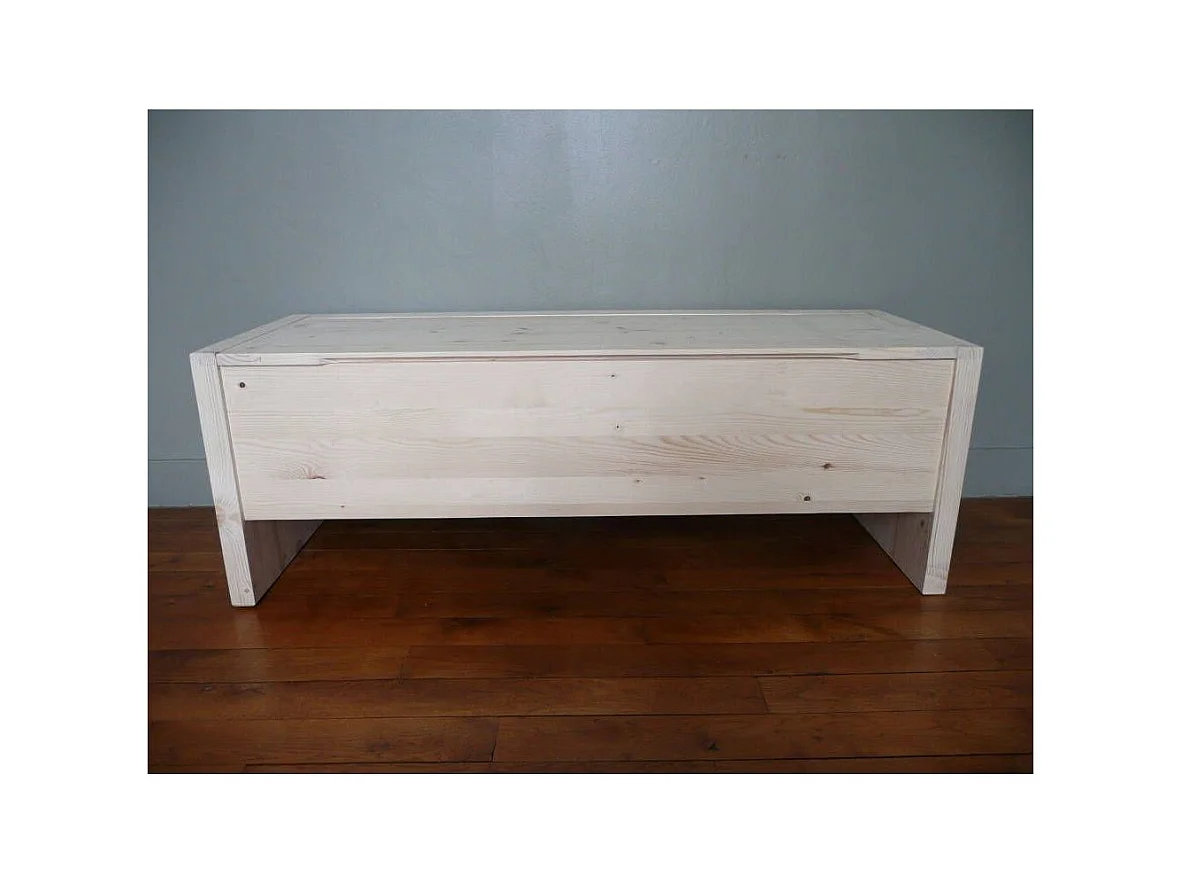 Coffre de rangement en bois brut