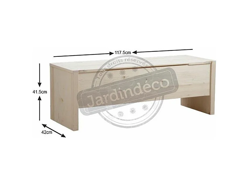 Coffre de rangement en bois brut