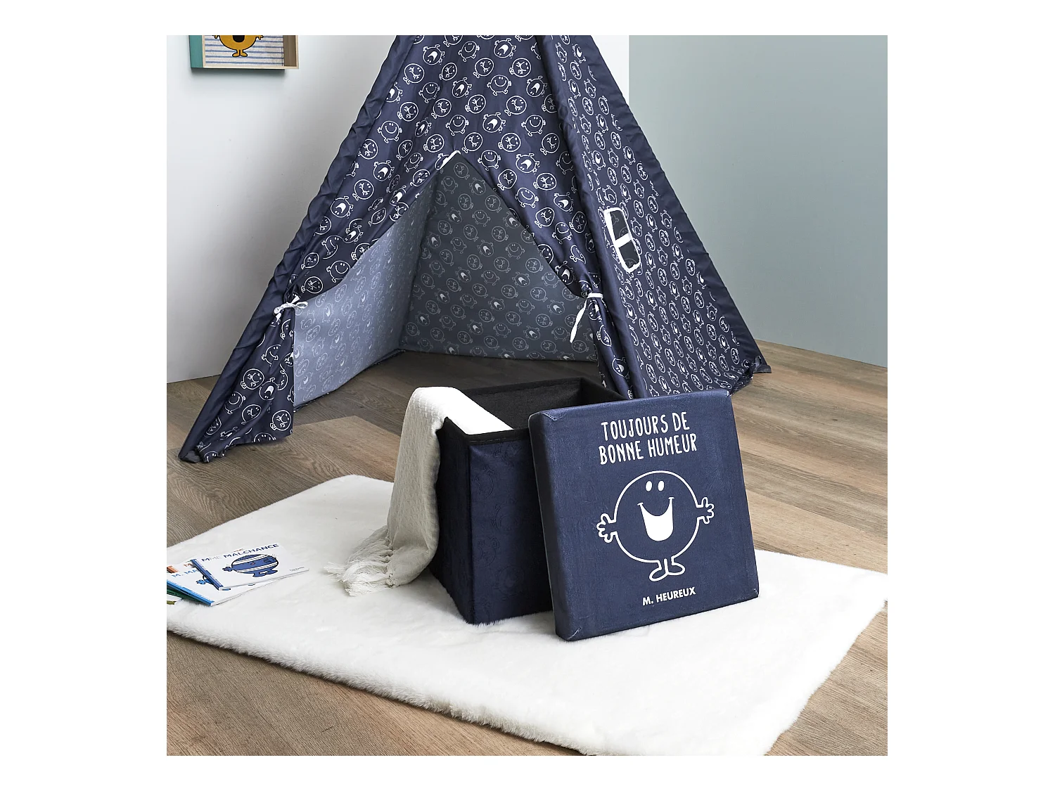Coffre Pouf Pliable Monsieur Heureux