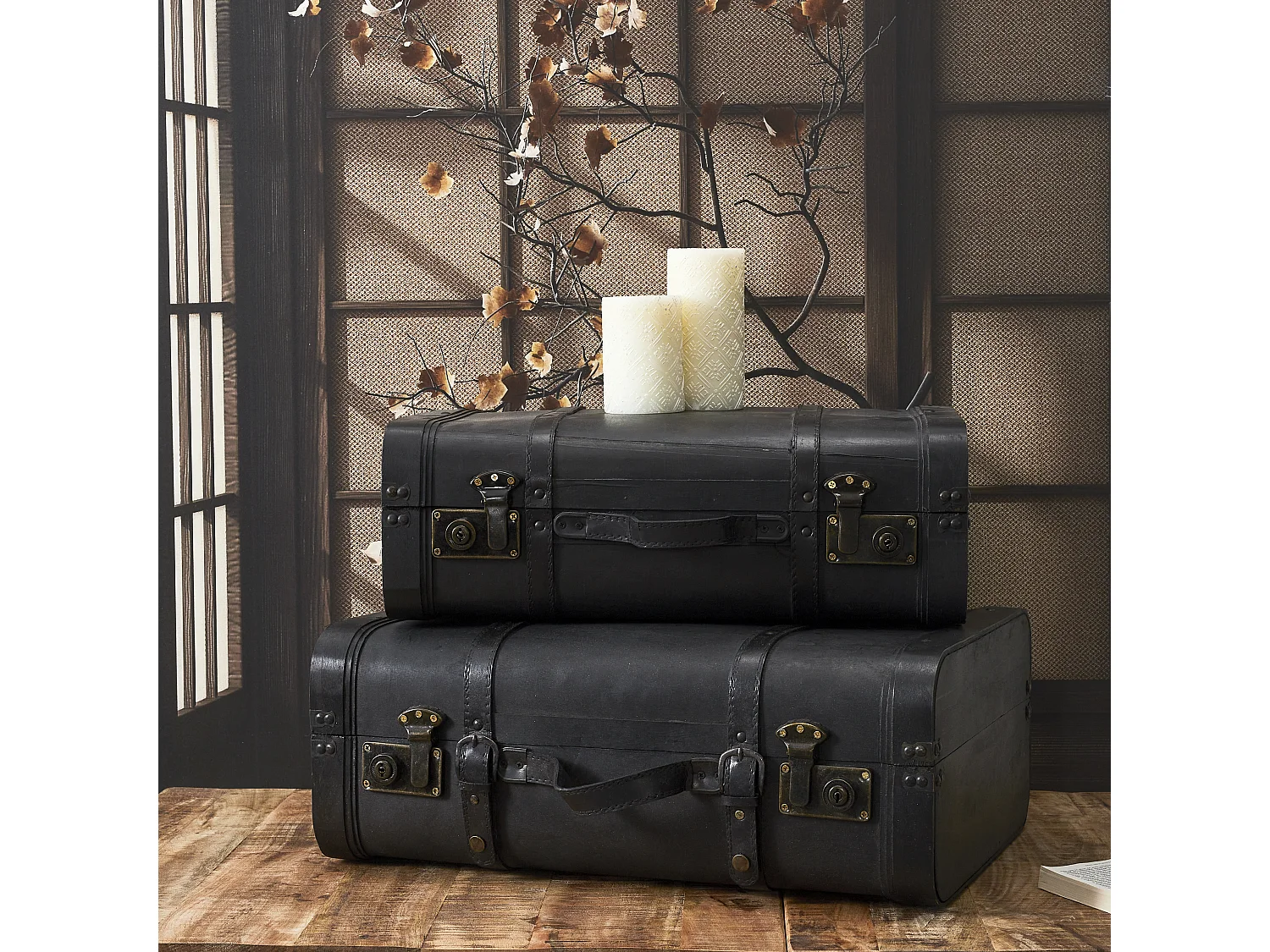 Malle Vintage Deco X2 Marron