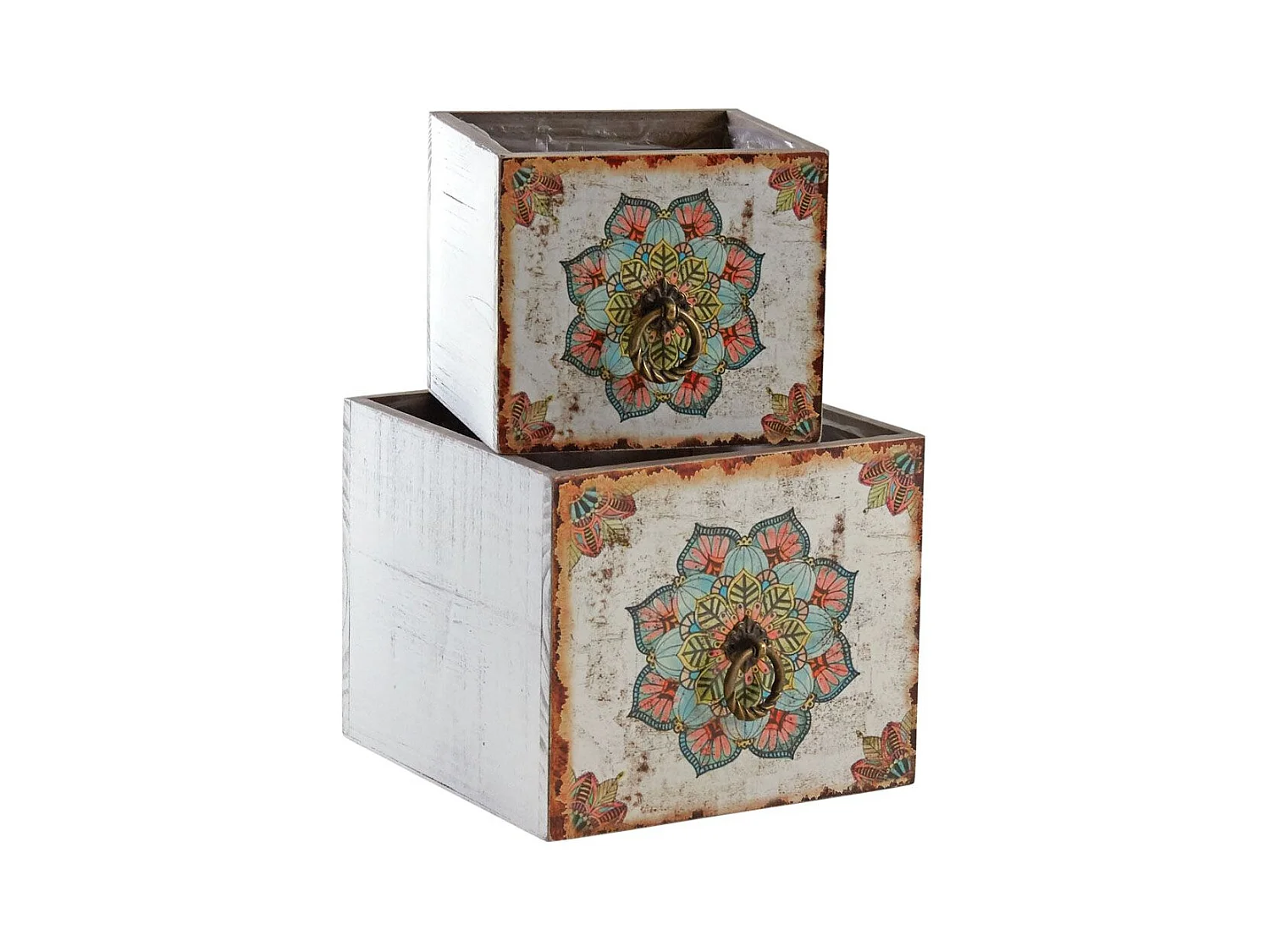 Corbeilles tiroirs motif mandala