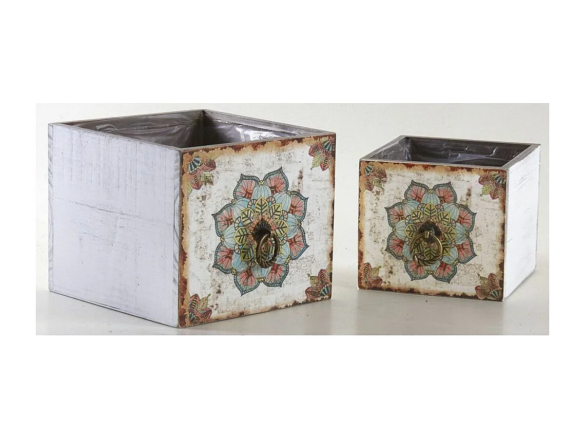 Corbeilles tiroirs motif mandala