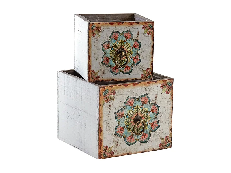 Corbeilles tiroirs motif mandala