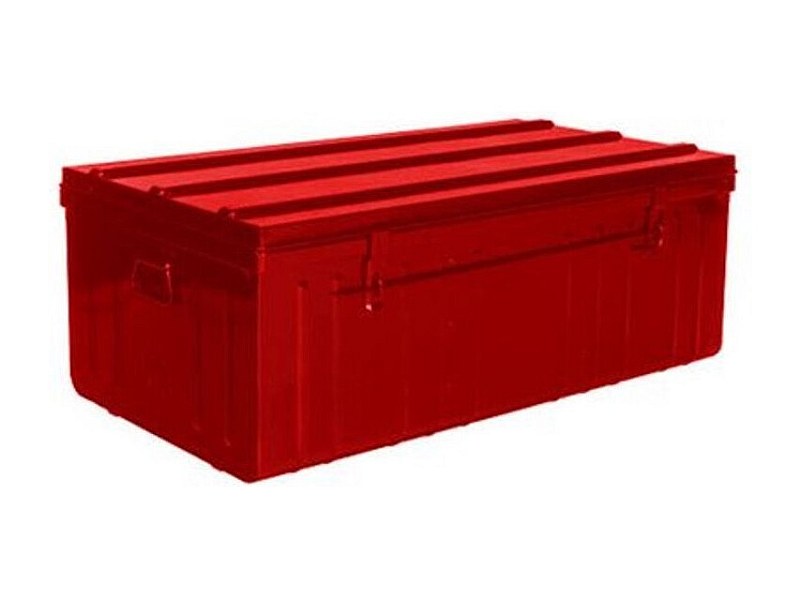 Malle de rangement en métal rouge 225 litres