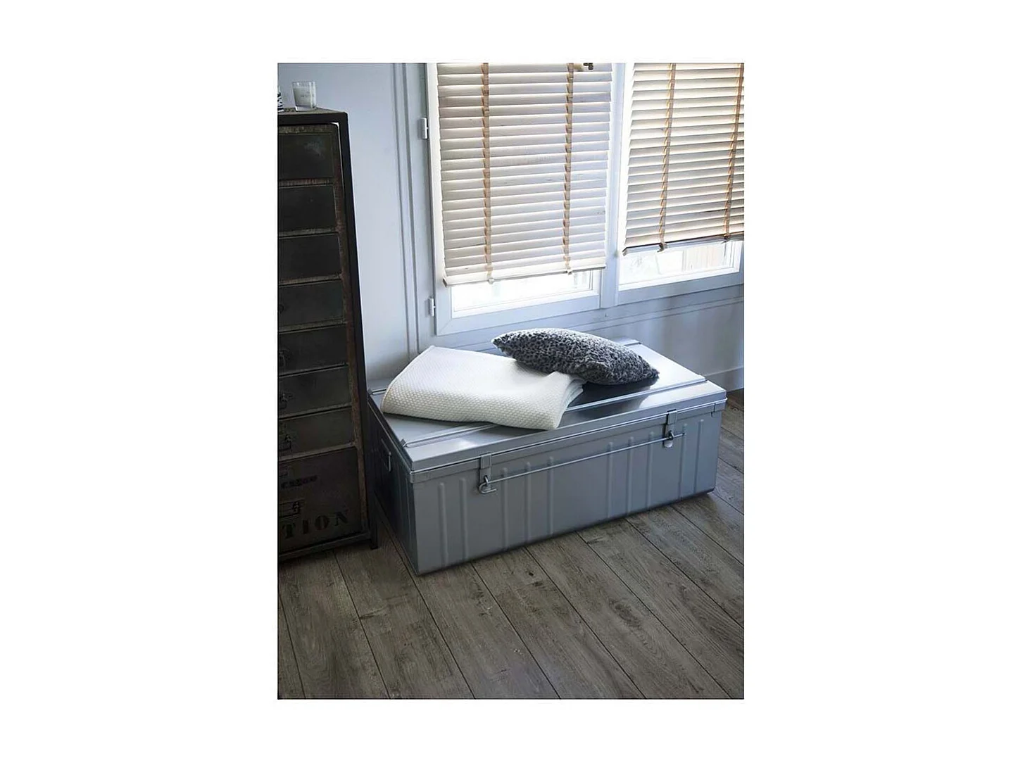 Malle acier gris Dax L101xH41xP56