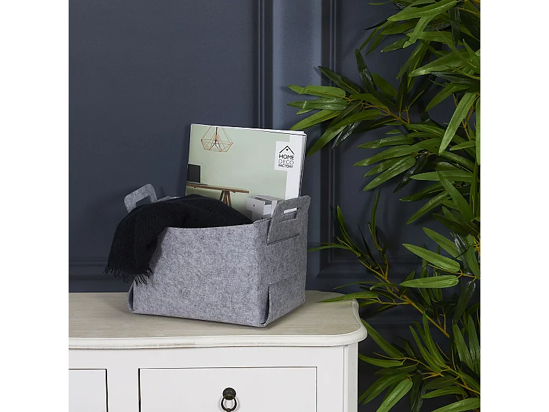 Lot De 3 Rangements En Feutre Pliables Gris