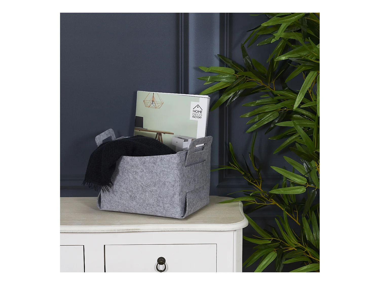 Lot De 3 Rangements En Feutre Pliables Gris