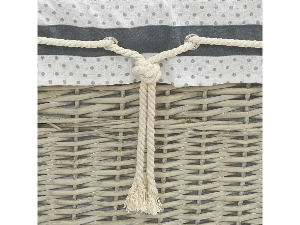 Malles et corbeilles en éclisse grise (Lot de 6)