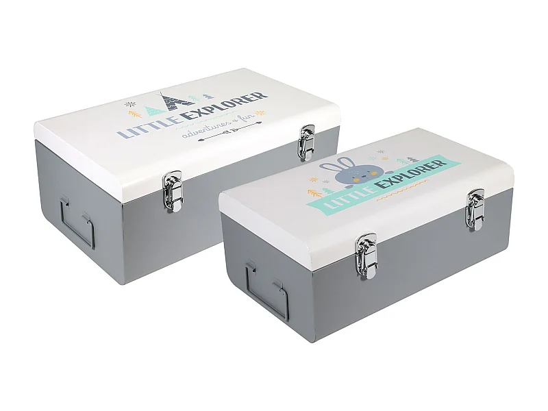 Coffre De Rangement Metal X2 M4 Blanc, Bleu, Gris