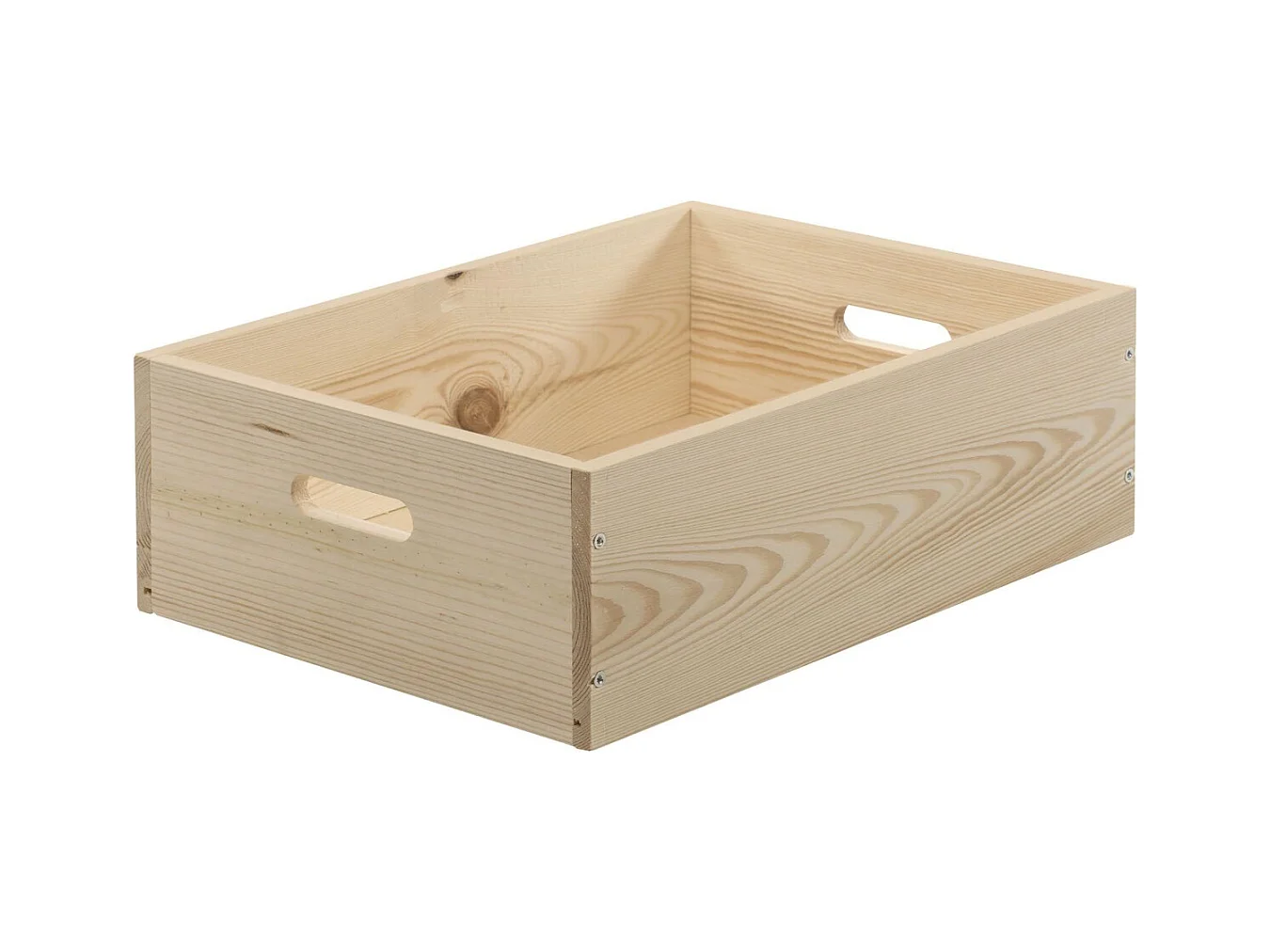 Caisse en bois brut de rangement 40 x 30 x 8 cm