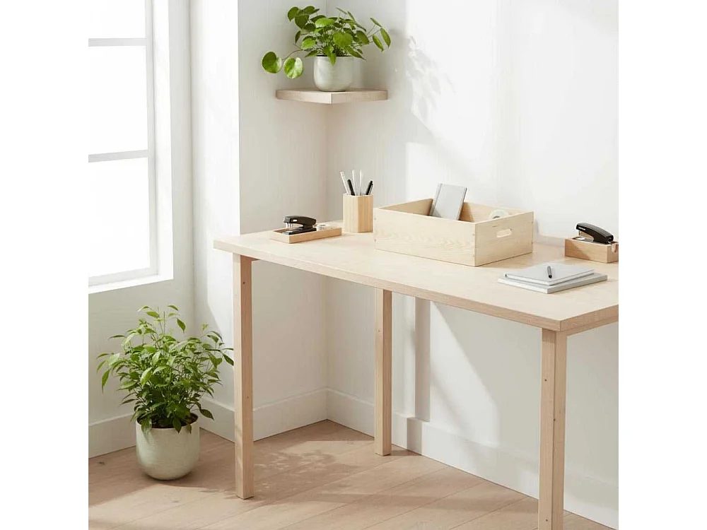 Caisse en bois brut de rangement 40 x 30 x 8 cm