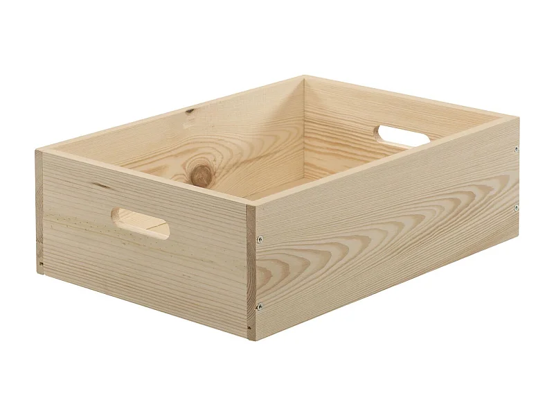 Caisse en bois brut de rangement 40 x 30 x 8 cm