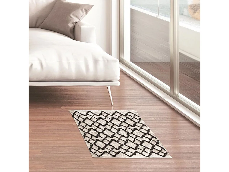 Tapis Déco Berbère "Relief Losange" 60x90cm Beige