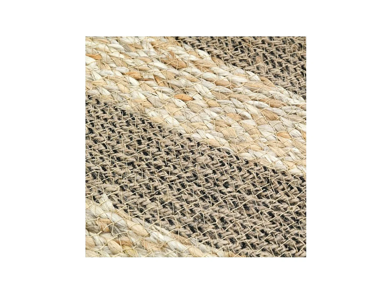 Tapis ovale en jute naturel et noir