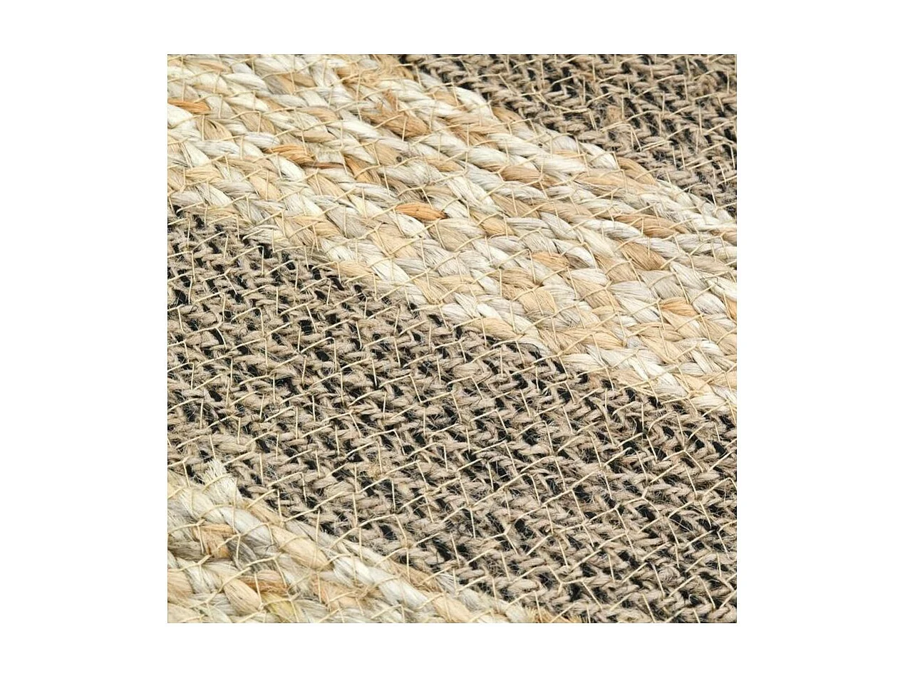 Tapis ovale en jute naturel et noir