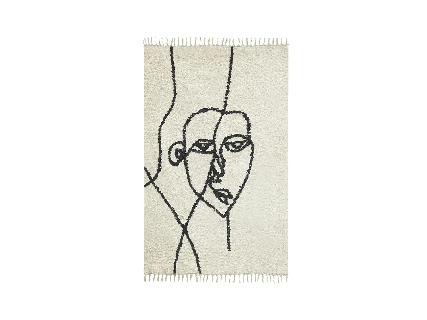 Tapis en coton Visage abstrait 150 x 90 cm