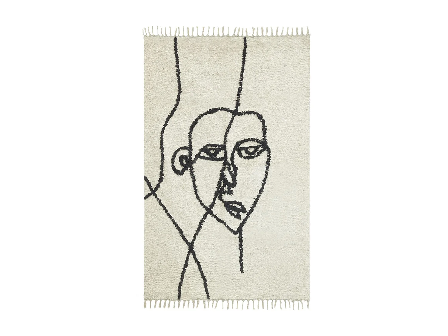 Tapis en coton Visage abstrait 150 x 90 cm