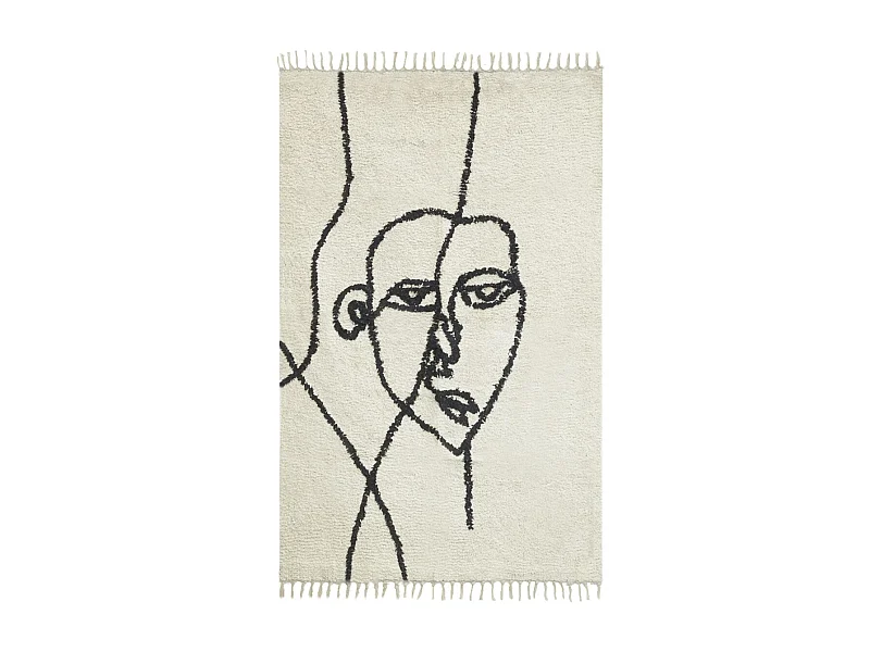 Tapis en coton Visage abstrait 150 x 90 cm