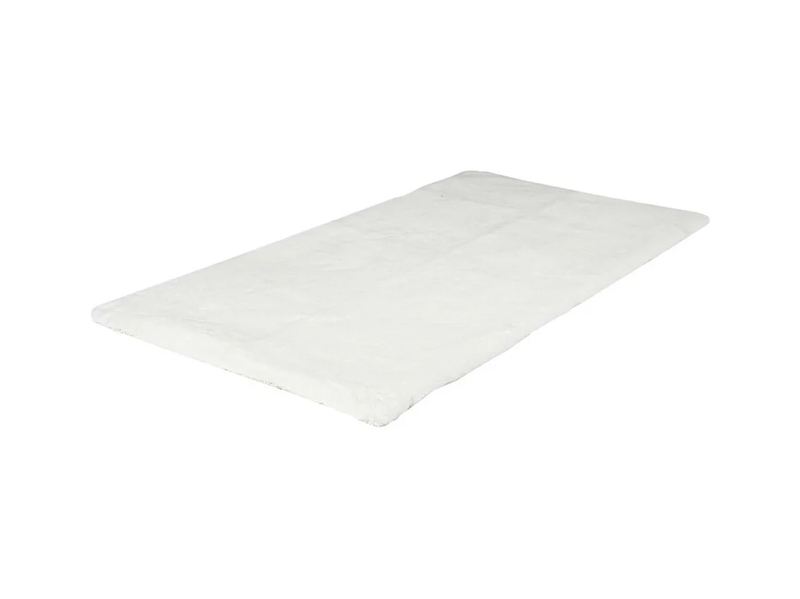 Tapis Imitation Fourrure Fin Ecru 110x60cm Beige