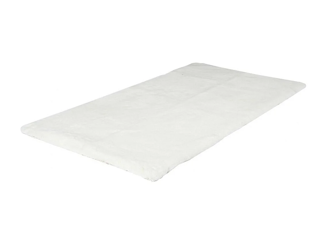 Tapis Imitation Fourrure Fin Ecru 110x60cm Beige