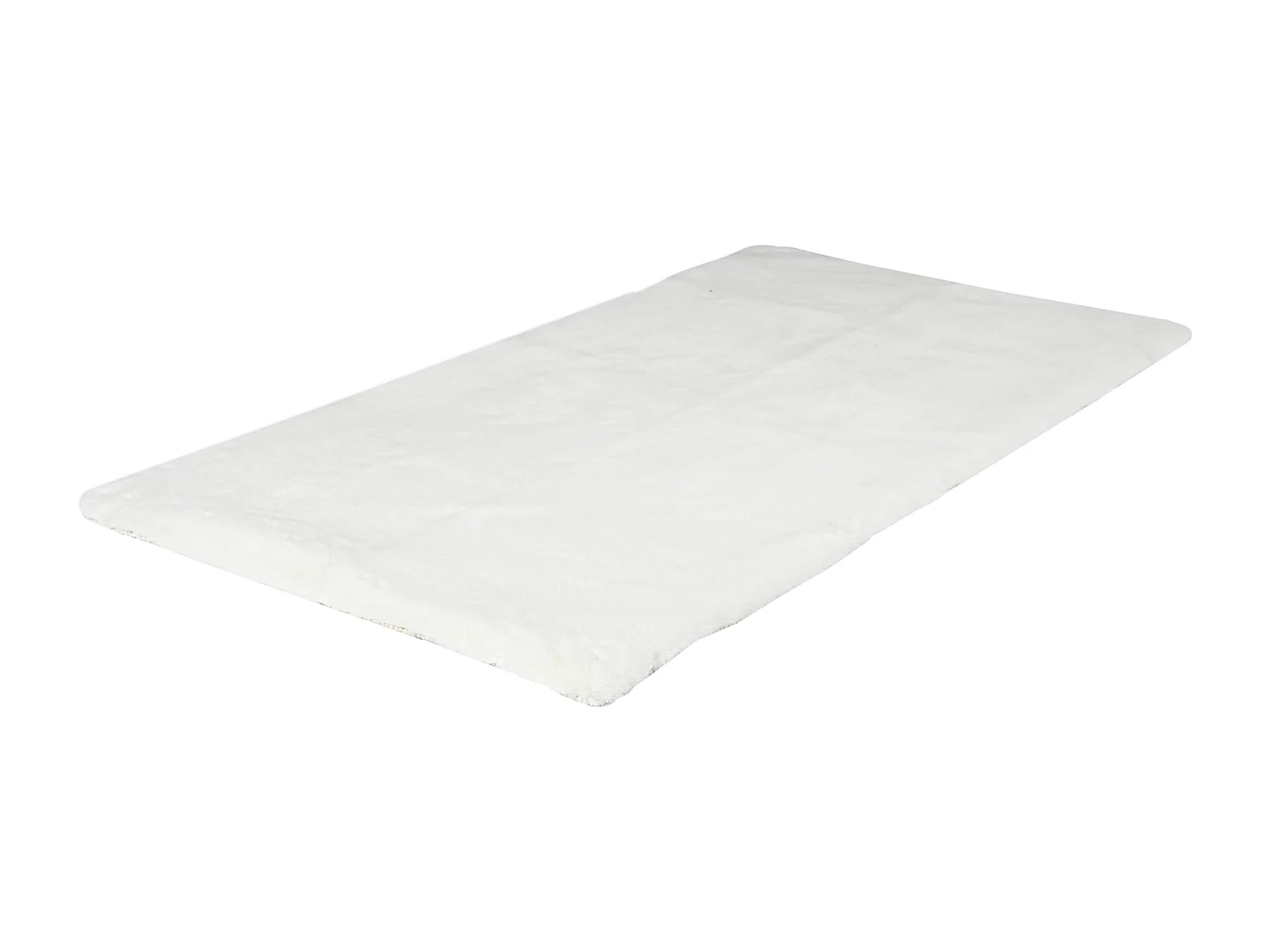 Tapis Imitation Fourrure Fin Ecru 110x60cm Beige