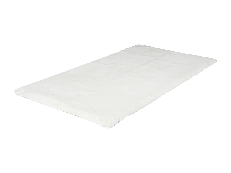 Tapis Imitation Fourrure Fin Ecru 110x60cm Beige