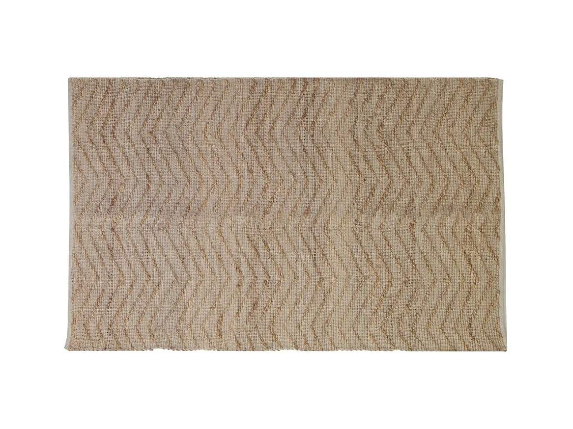 Tapis en jute et coton naturels Zig-zag Naturel - 160 x 230 cm