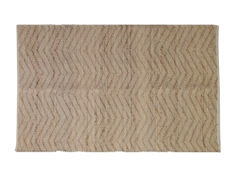Tapis en jute et coton naturels Zig-zag Naturel - 160 x 230 cm