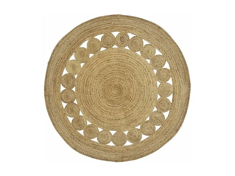 Tapis rond en jute naturelle ajourée Diamètre 180cm