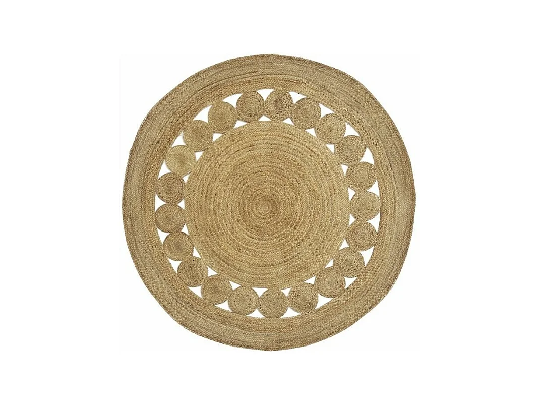 Tapis rond en jute naturelle ajourée Diamètre 180cm