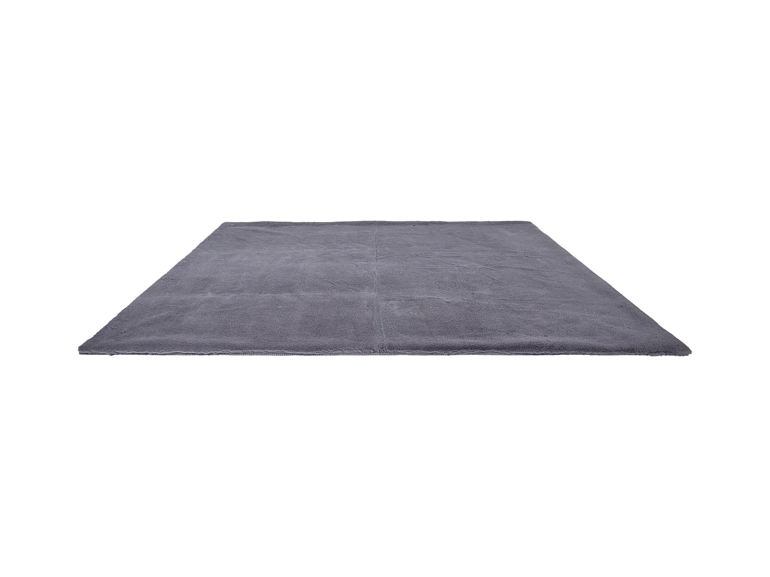 Tapis Imitation Fourrure Fin Gris 120x170cm Argent, Gris