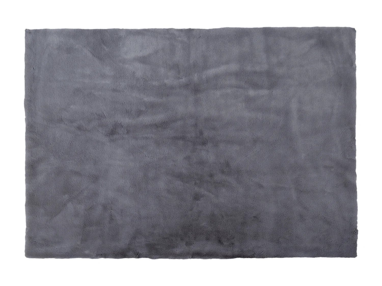 Tapis Imitation Fourrure Fin Gris 120x170cm Argent, Gris