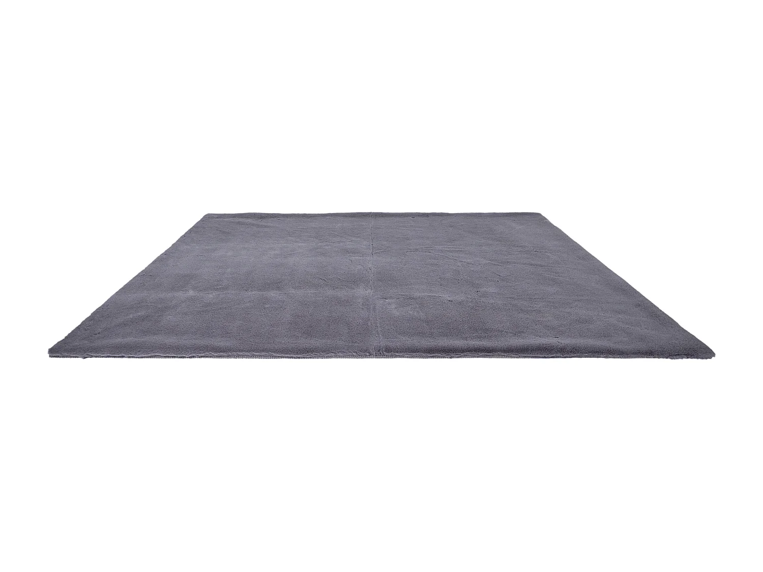 Tapis Imitation Fourrure Fin Gris 120x170cm Argent, Gris