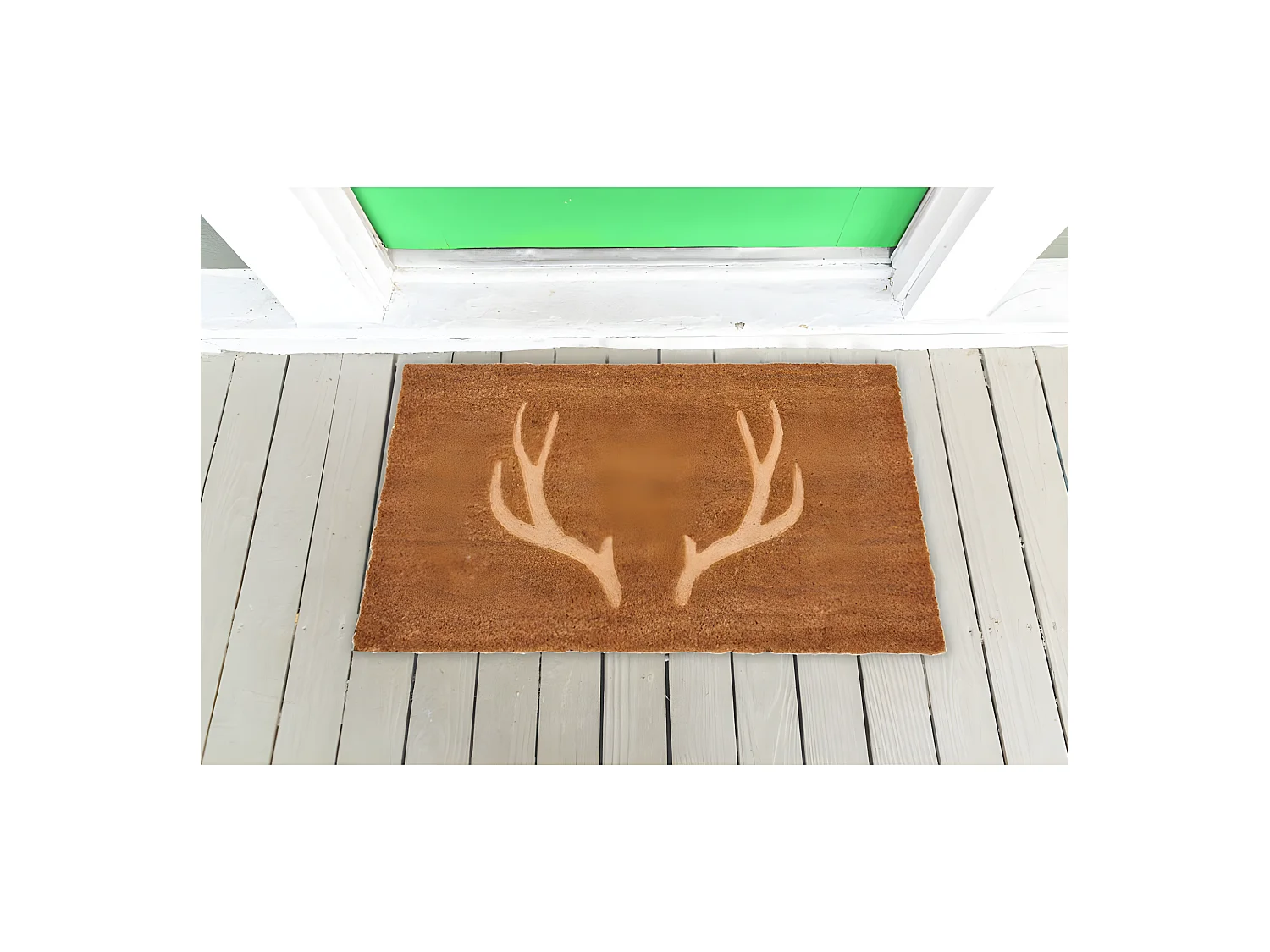 Fußmatte aus Kokosfaser mit Hirschgeweih