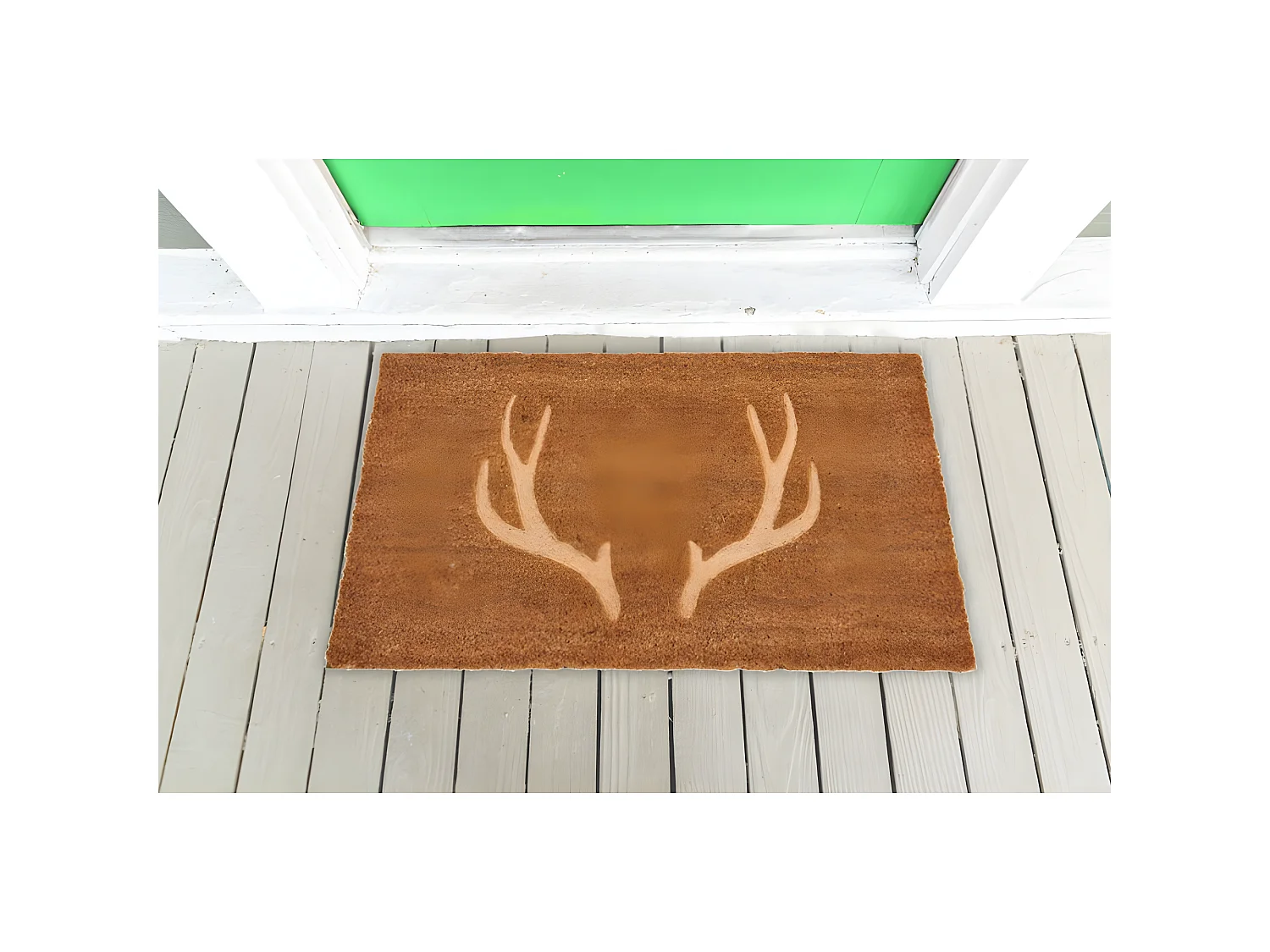Fußmatte aus Kokosfaser mit Hirschgeweih