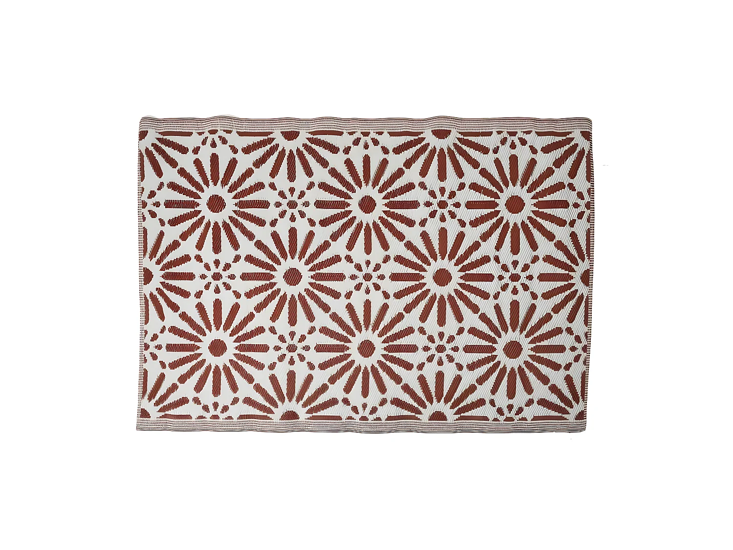 Tapis Déco Imprimé "Patio" 120x180cm Rouille