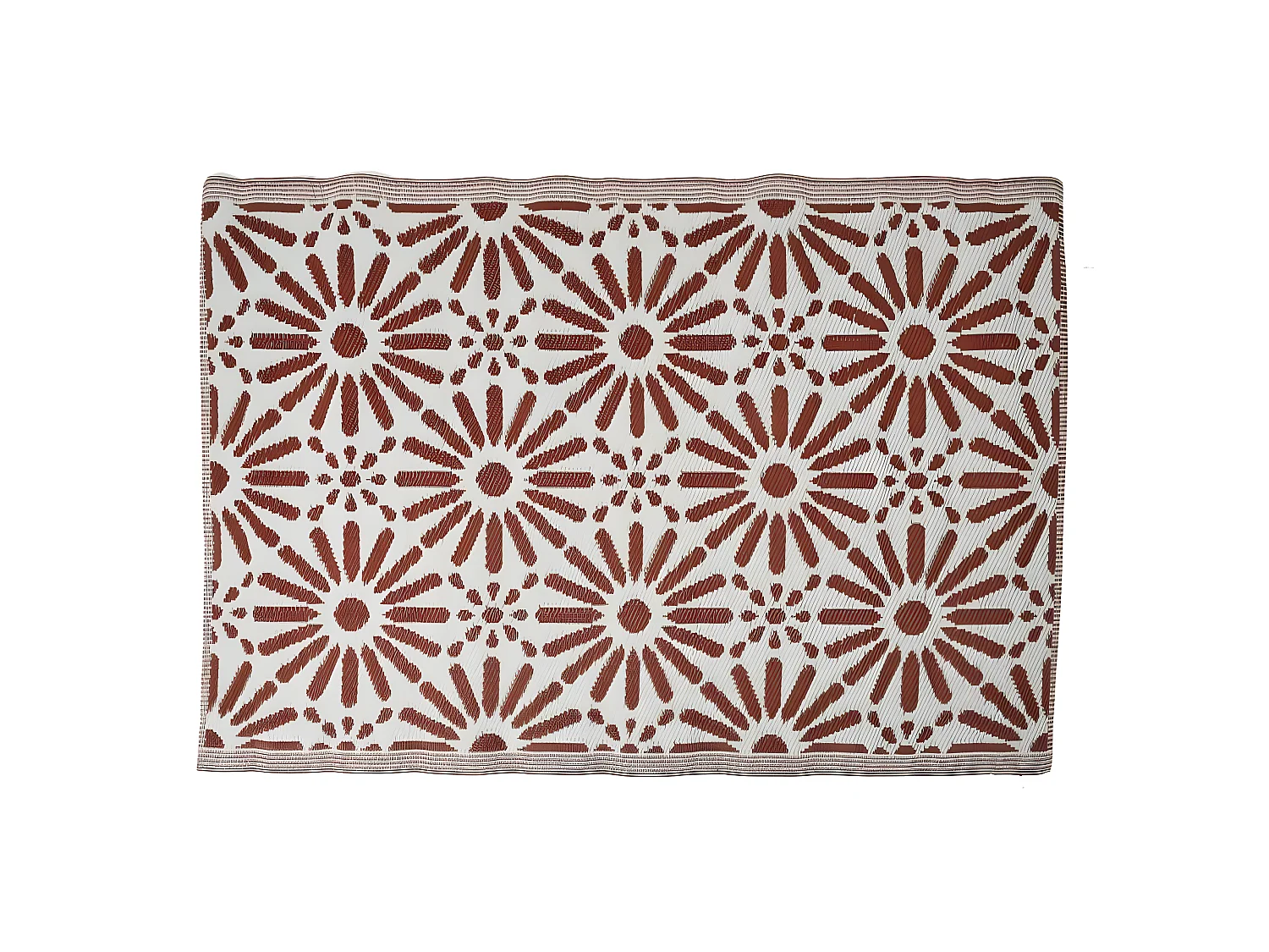 Tapis Déco Imprimé "Patio" 120x180cm Rouille