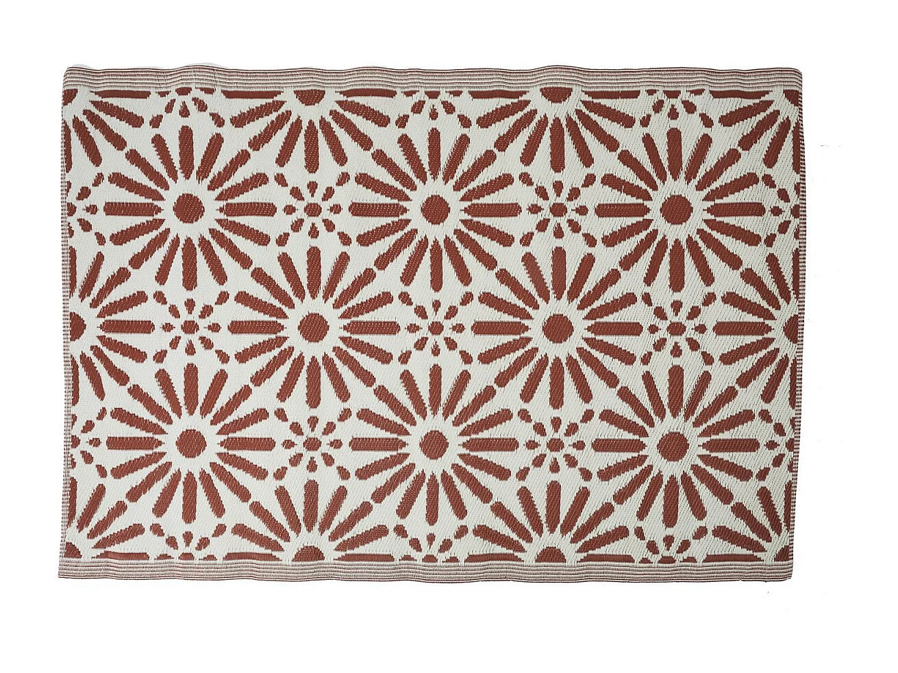 Tapis Déco Imprimé "Patio" 120x180cm Rouille