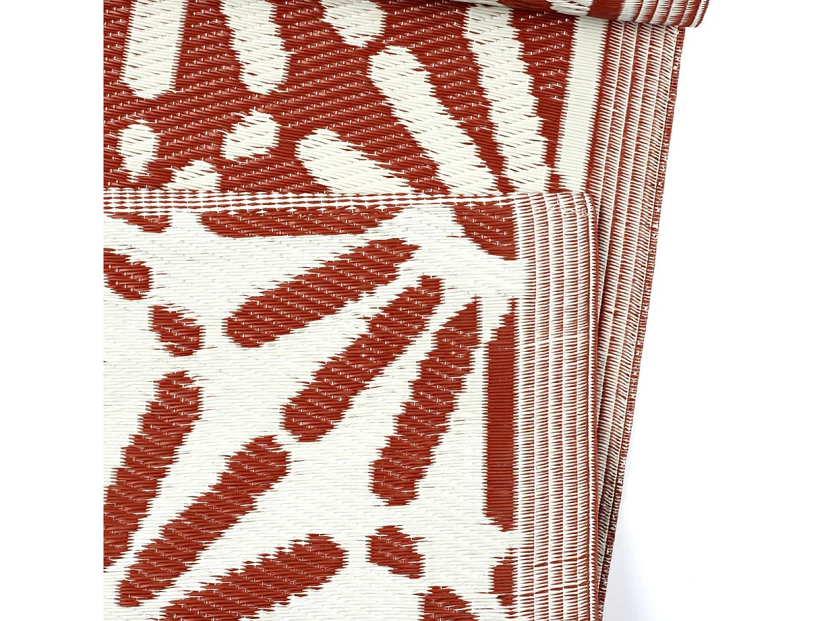 Tapis Déco Imprimé "Patio" 120x180cm Rouille