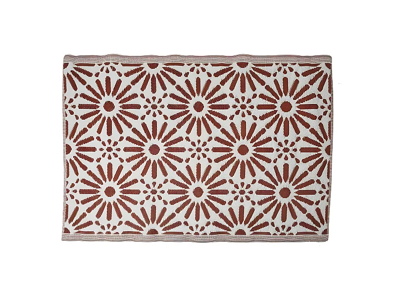 Tapis Déco Imprimé "Patio" 120x180cm Rouille