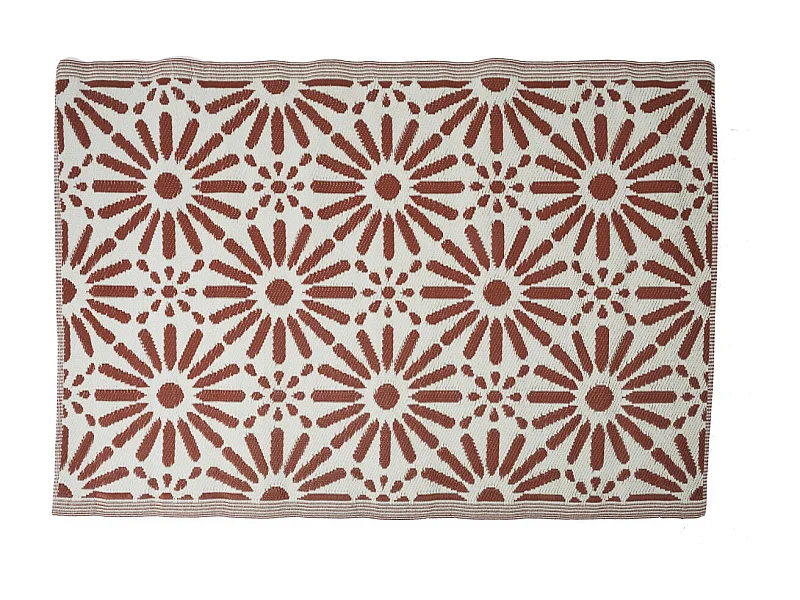 Tapis Déco Imprimé "Patio" 120x180cm Rouille