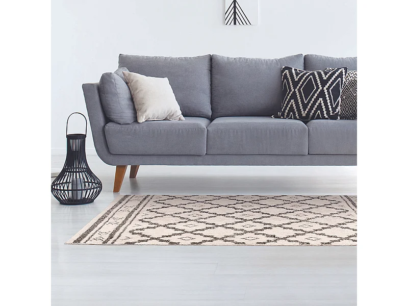 Tapis Mirage 120x170cm Blanc, Beige