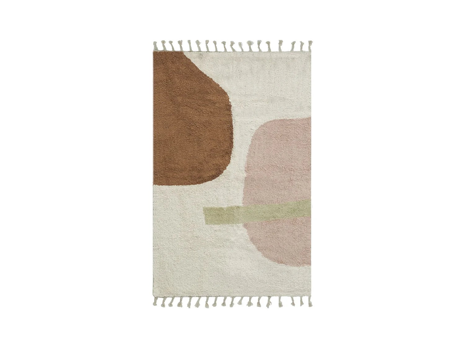 Tapis écru en coton Abstrait