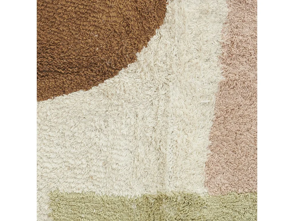 Tapis écru en coton Abstrait