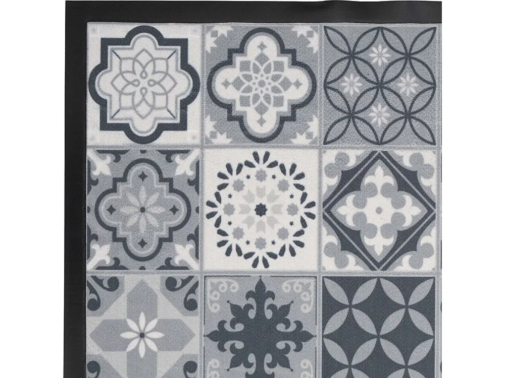Tapis Déco à Motifs "Carreaux Ciment" 40x60cm Gris