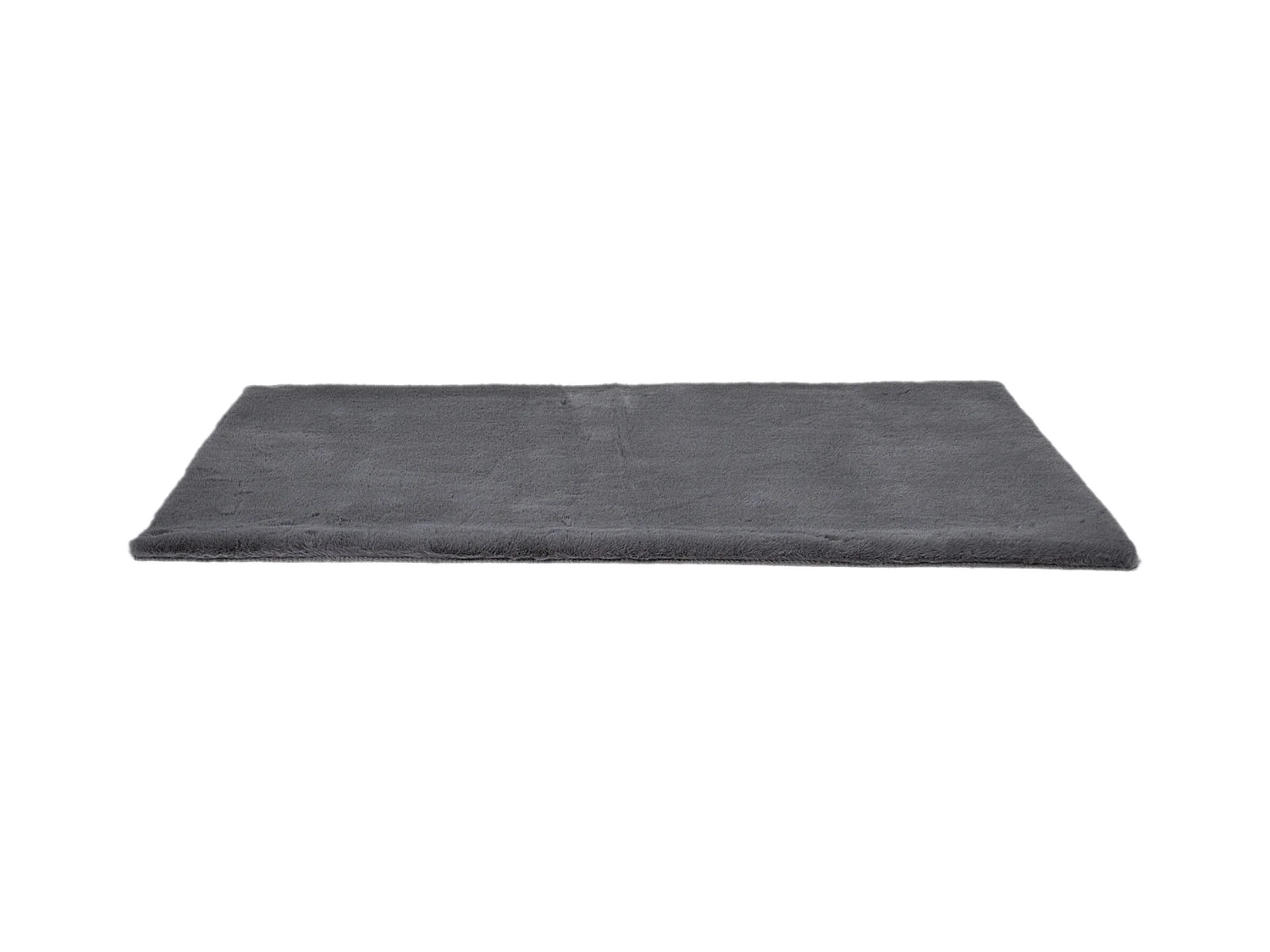 Tapis Imitation Fourrure Fin Gris 110x60cm Gris