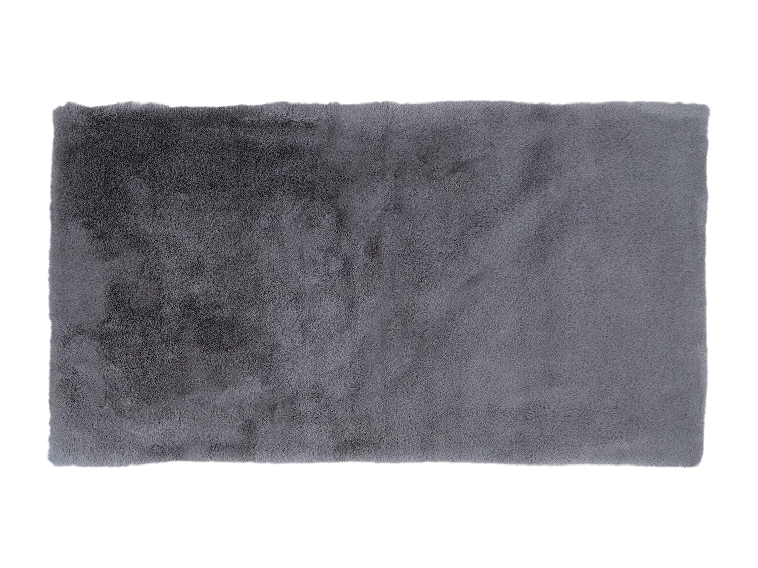 Tapis Imitation Fourrure Fin Gris 110x60cm Gris