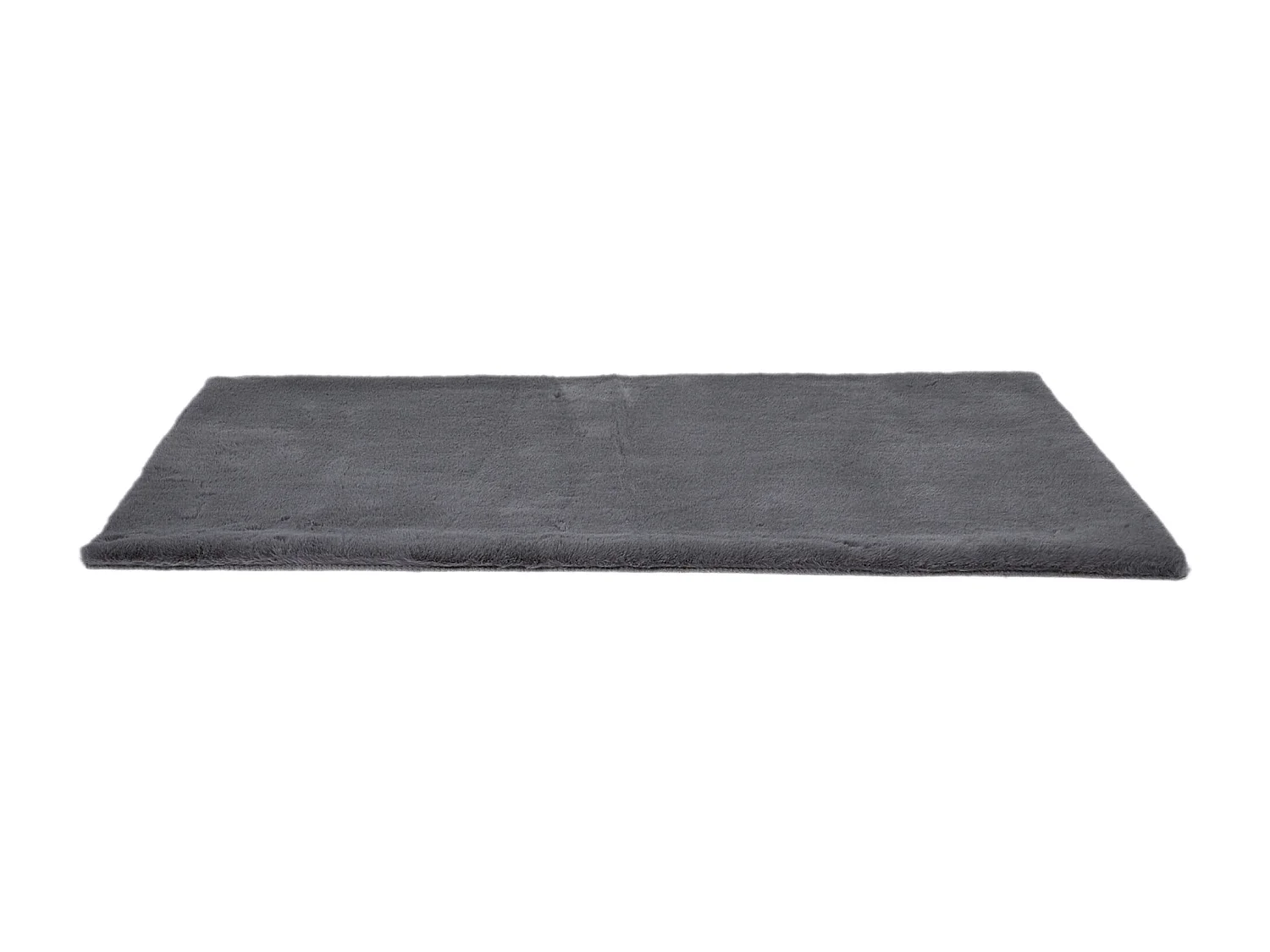 Tapis Imitation Fourrure Fin Gris 110x60cm Gris