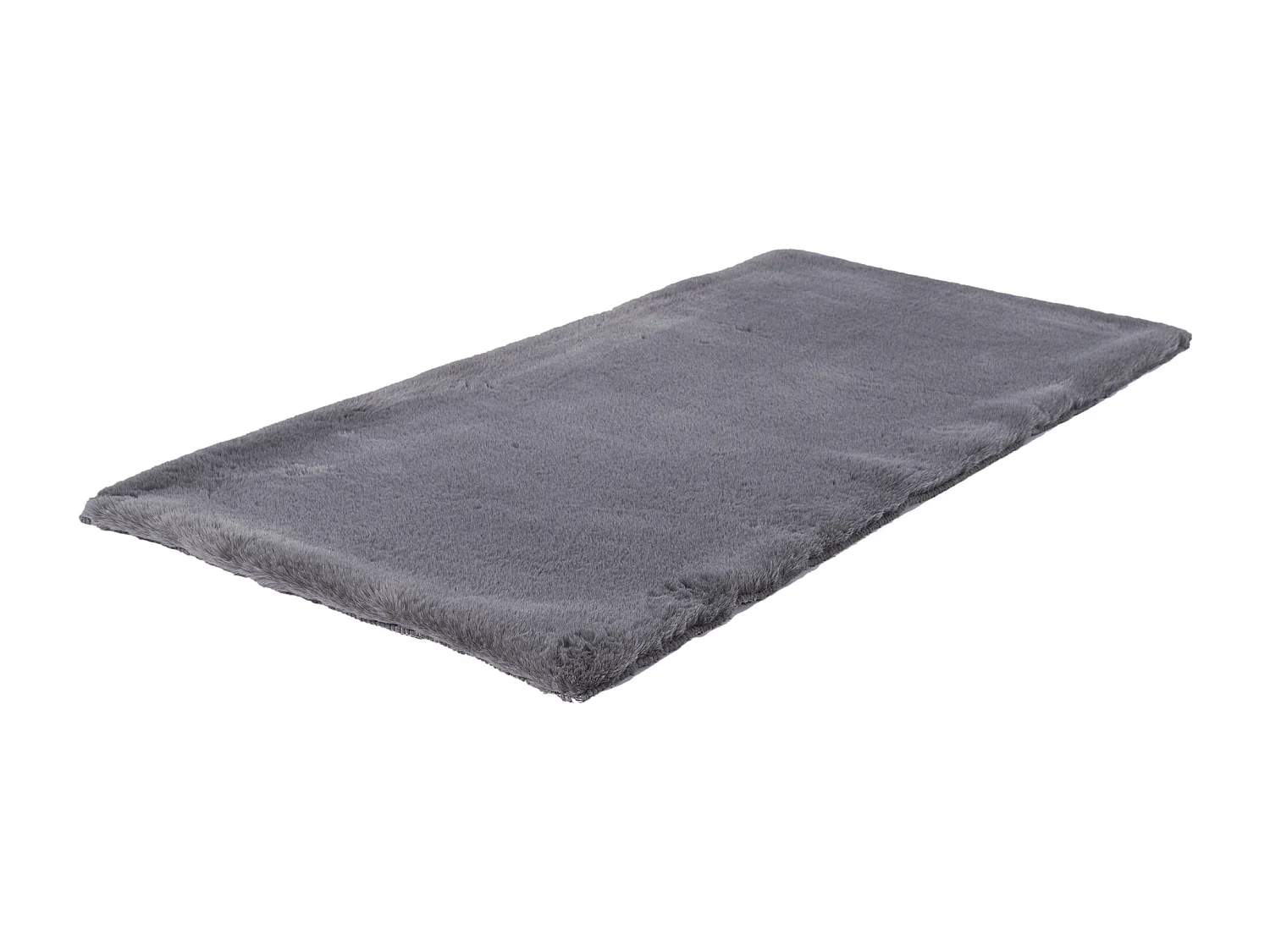 Tapis Imitation Fourrure Fin Gris 110x60cm Gris