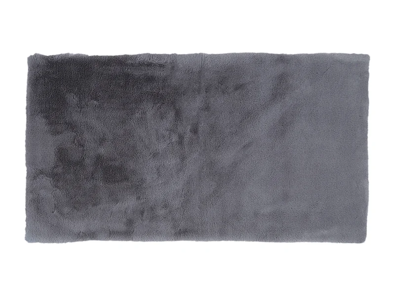 Tapis Imitation Fourrure Fin Gris 110x60cm Gris